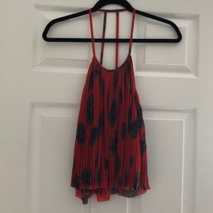 Red Floral Printed Kimchi Blue Blouse